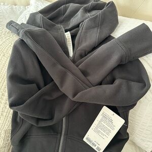 Black scuba full zip cropped hoodie - brand new tags still on never worn